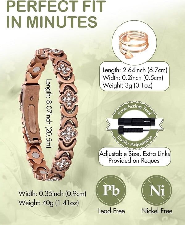 🏆Flash Sale⚡ 50K+ SOLD! ❤️‍🔥✨Four-leaf Clover Women Pure Copper Bracelets