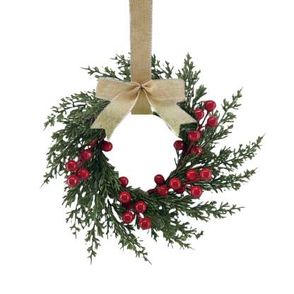 🎄Wczesna wyprzedaż świąteczna🔥Świąteczny mini wianek na szafkę z kokardkami