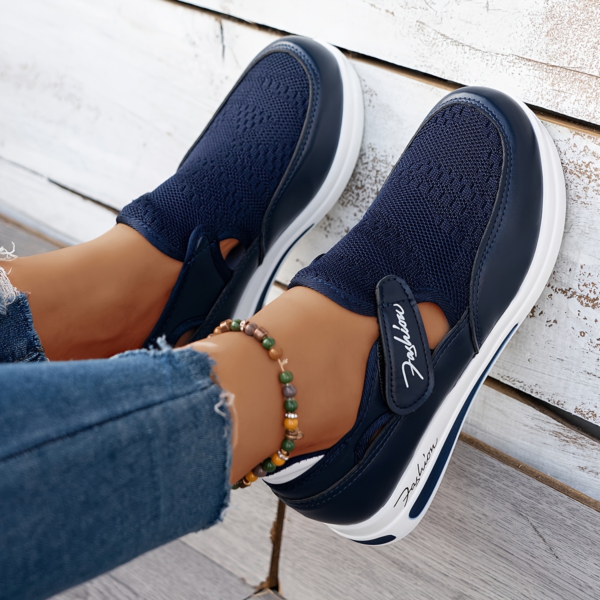 🔥Promocja ostatniego dnia – 50% zniżki - Damskie oddychające sneakersy ortopedyczne z siateczką i zapięciem na rzep