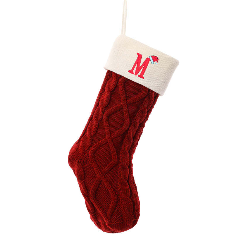🎅Christmas Gift Idea 🎁Personalized Initial Knitted Christmas Stocking