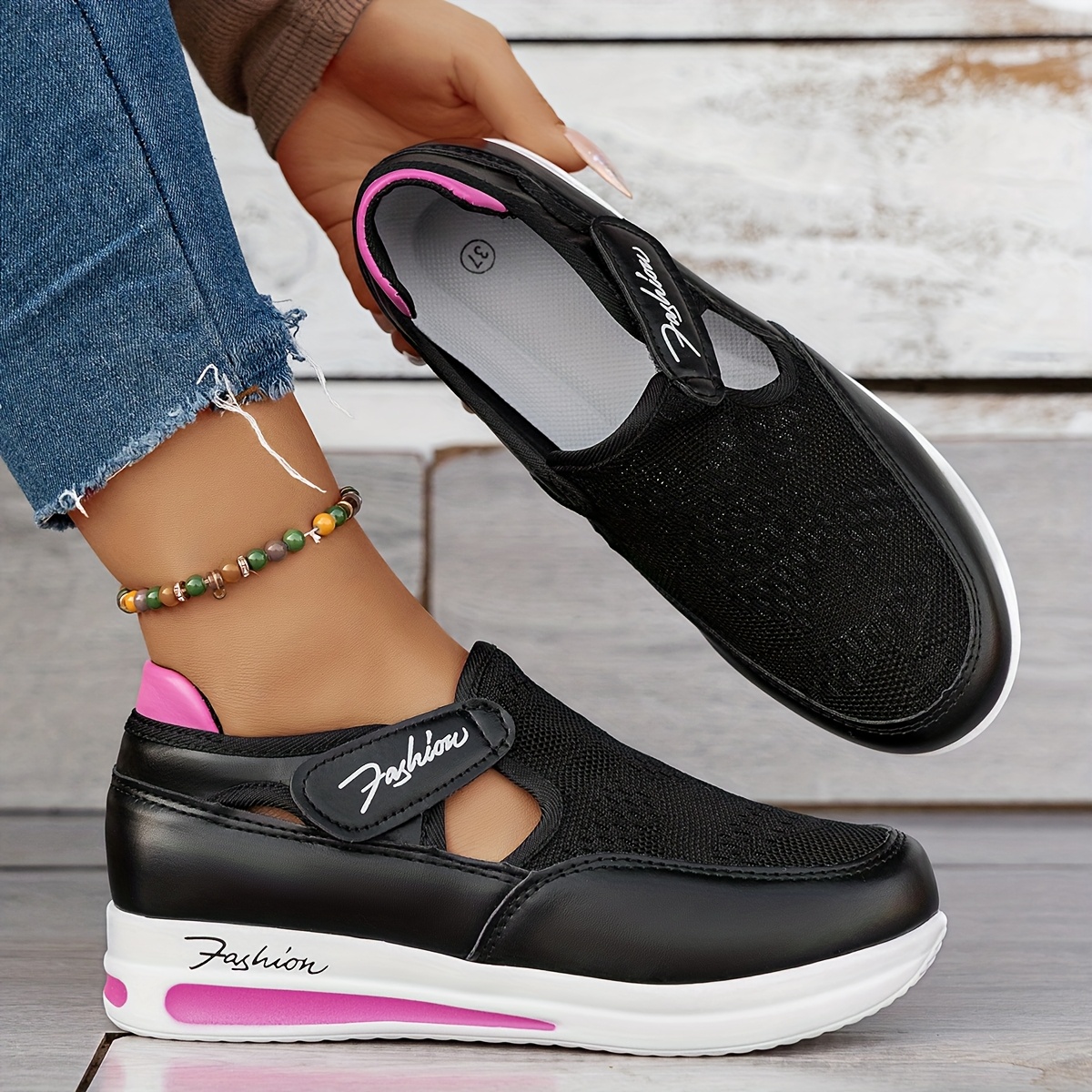 🔥Promocja ostatniego dnia – 50% zniżki - Damskie oddychające sneakersy ortopedyczne z siateczką i zapięciem na rzep