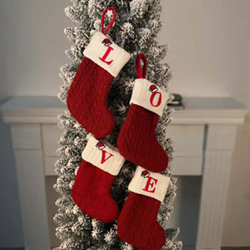 🎅Christmas Gift Idea 🎁Personalized Initial Knitted Christmas Stocking