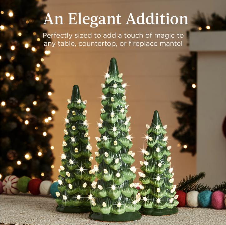 🎁🎄Retro ręcznie malowane choinki stołowe (⏰Ograniczona ilość)