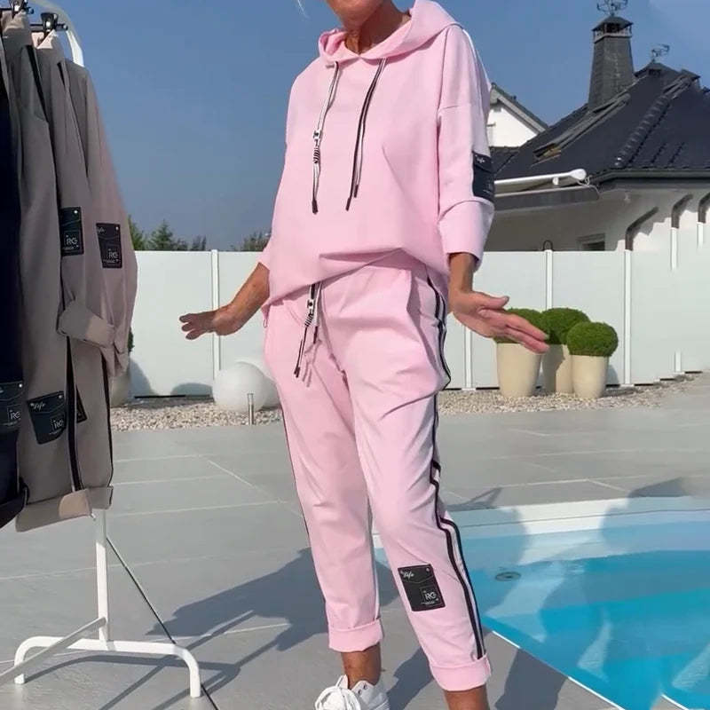 💖Dwuczęściowy zestaw damski z bluzą z kapturem i spodniami dresowymi
