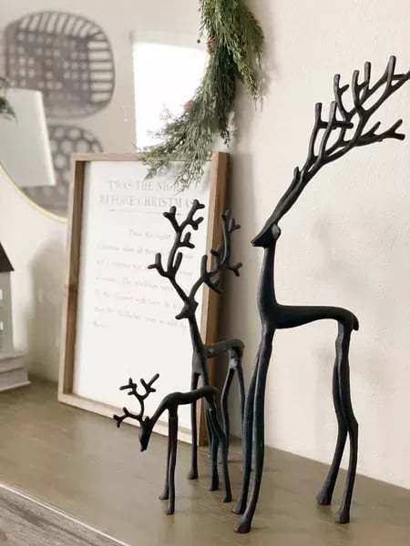 🎅Bestsellery świąteczne🦌Czarne figurki reniferów, ozdoby świąteczne