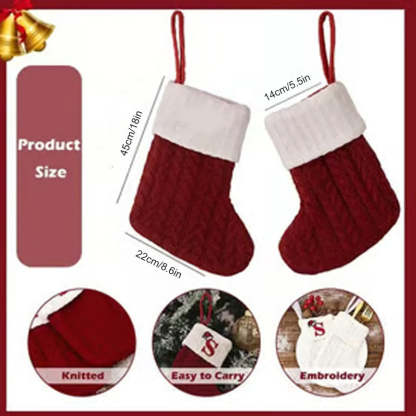 🎅Christmas Gift Idea 🎁Personalized Initial Knitted Christmas Stocking