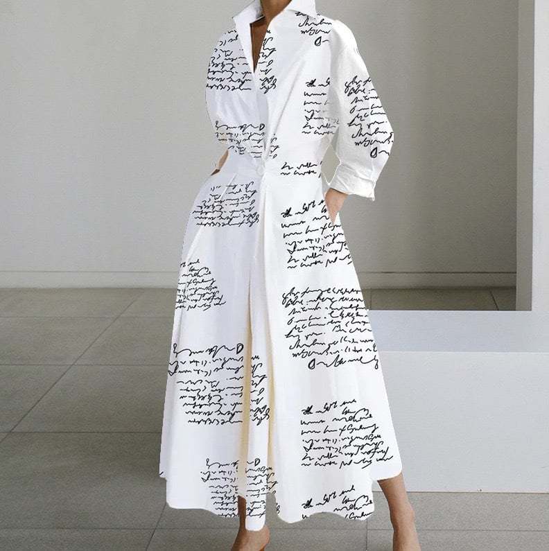 💕Women's Plain Cotton Lapel Shirt Wrap Dress