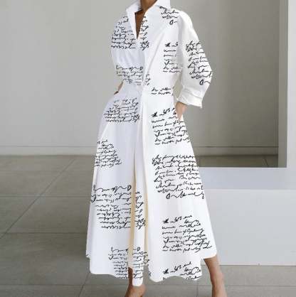 💕Women's Plain Cotton Lapel Shirt Wrap Dress
