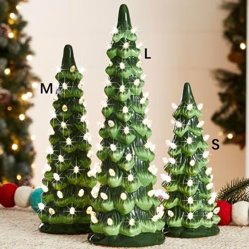 🎁🎄Retro ręcznie malowane choinki stołowe (⏰Ograniczona ilość)
