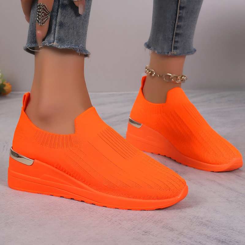 Damskie, oddychające, wygodne buty z grubą podeszwą z siateczki