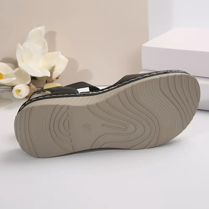 womens summer wedge sandals casual open toe soft sole slingback shoes lightweight outdoor sandals details 2