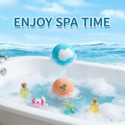 🔥🛁 Natural Bath Bombs for Kids with Mega Bubbles & Surprise Inside 🥚✨12 pcs[1 Box]