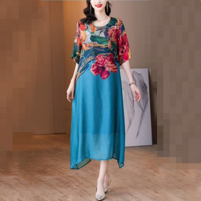 💃Nowość 2025💕Elegancka, zwiewna sukienka damska w kwiaty w dużych rozmiarach