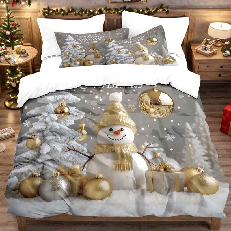 🎅Wyprzedaż świąteczna 49% TANIEJ🎄Świąteczny zestaw pościeli 3-częściowy z motywem bożonarodzeniowym