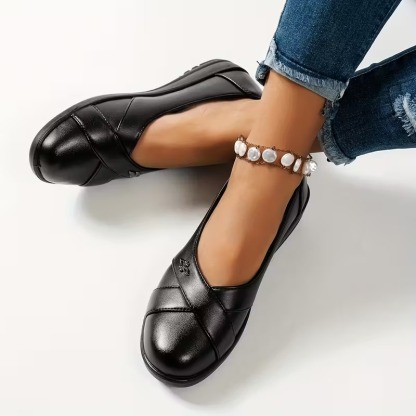 🔥Promocja ostatniego dnia – 50% zniżki - Damskie skórzane buty ortopedyczne w stylu retro z metalowym emblematem