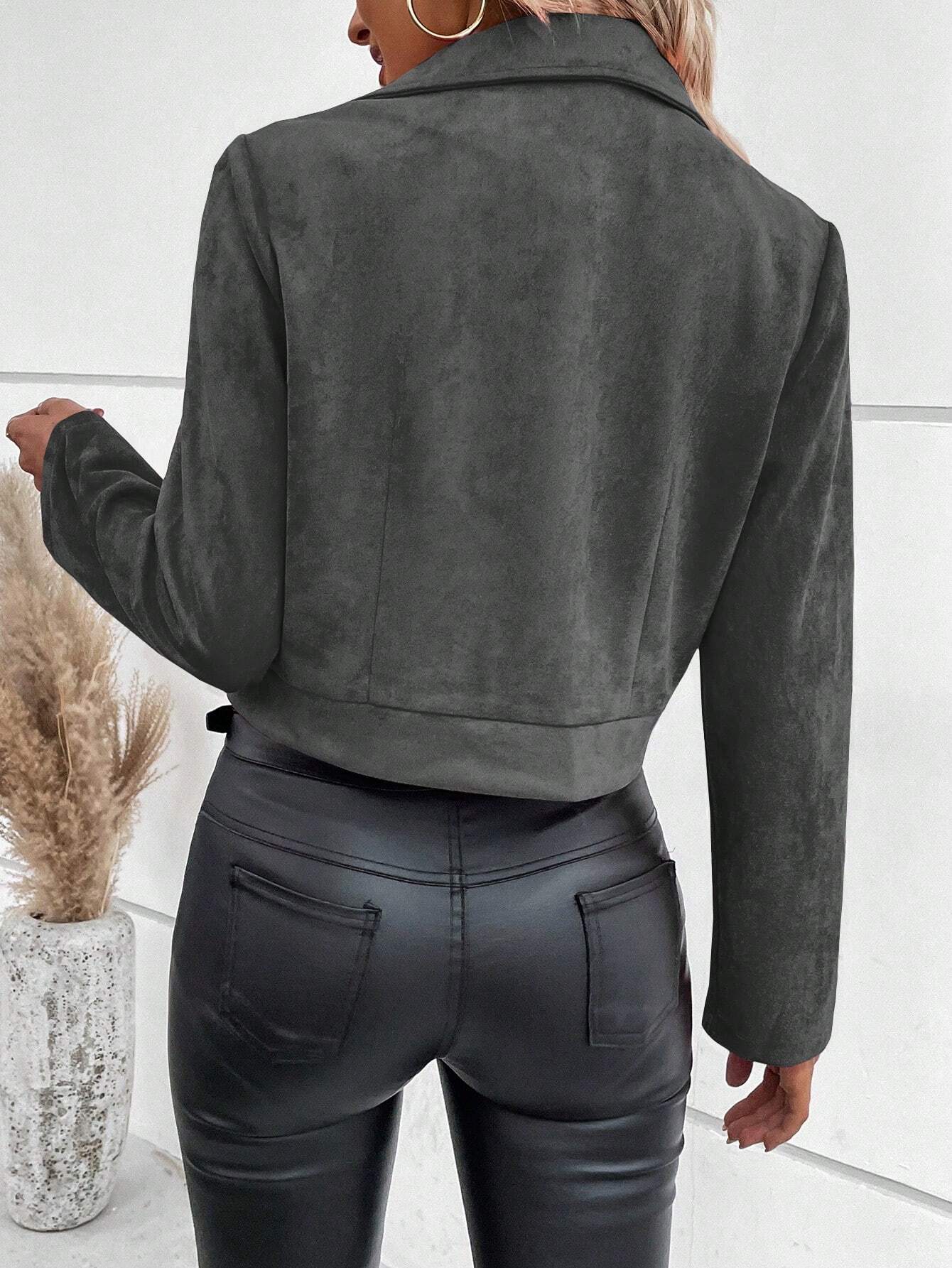 Women's Short Jacket Sweater Lapin Velvet Long Sleeve Shirt Collar Casual Style Polyester Fabric Winter And Autumn Wear display picture 8