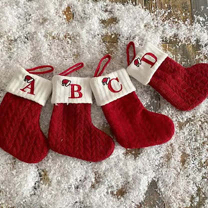 🎅Christmas Gift Idea 🎁Personalized Initial Knitted Christmas Stocking