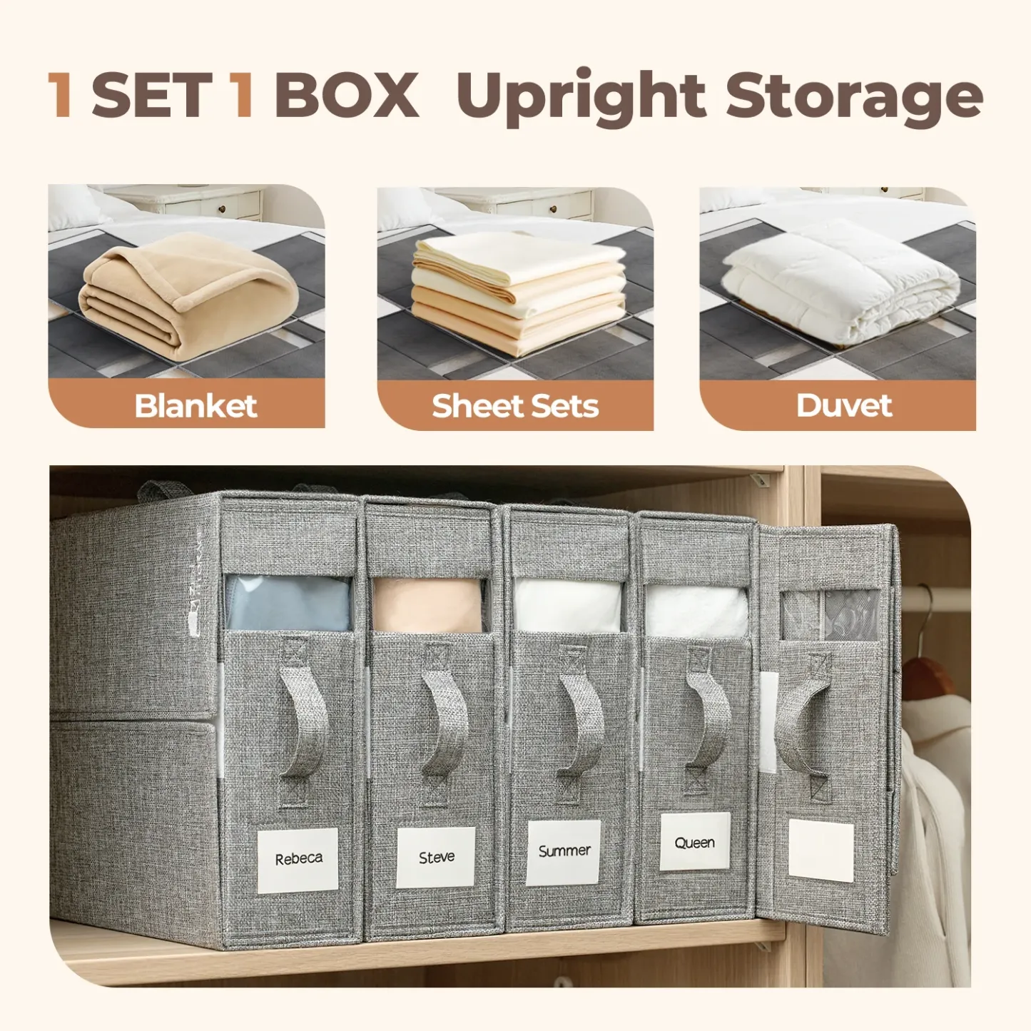 Sturdy Foldable Bed Sheet Closet Organizers and Storage