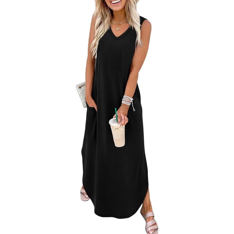 💕Summer Dresses Maxi Dress Vacation Beach Sundresses 2025 with Pockets