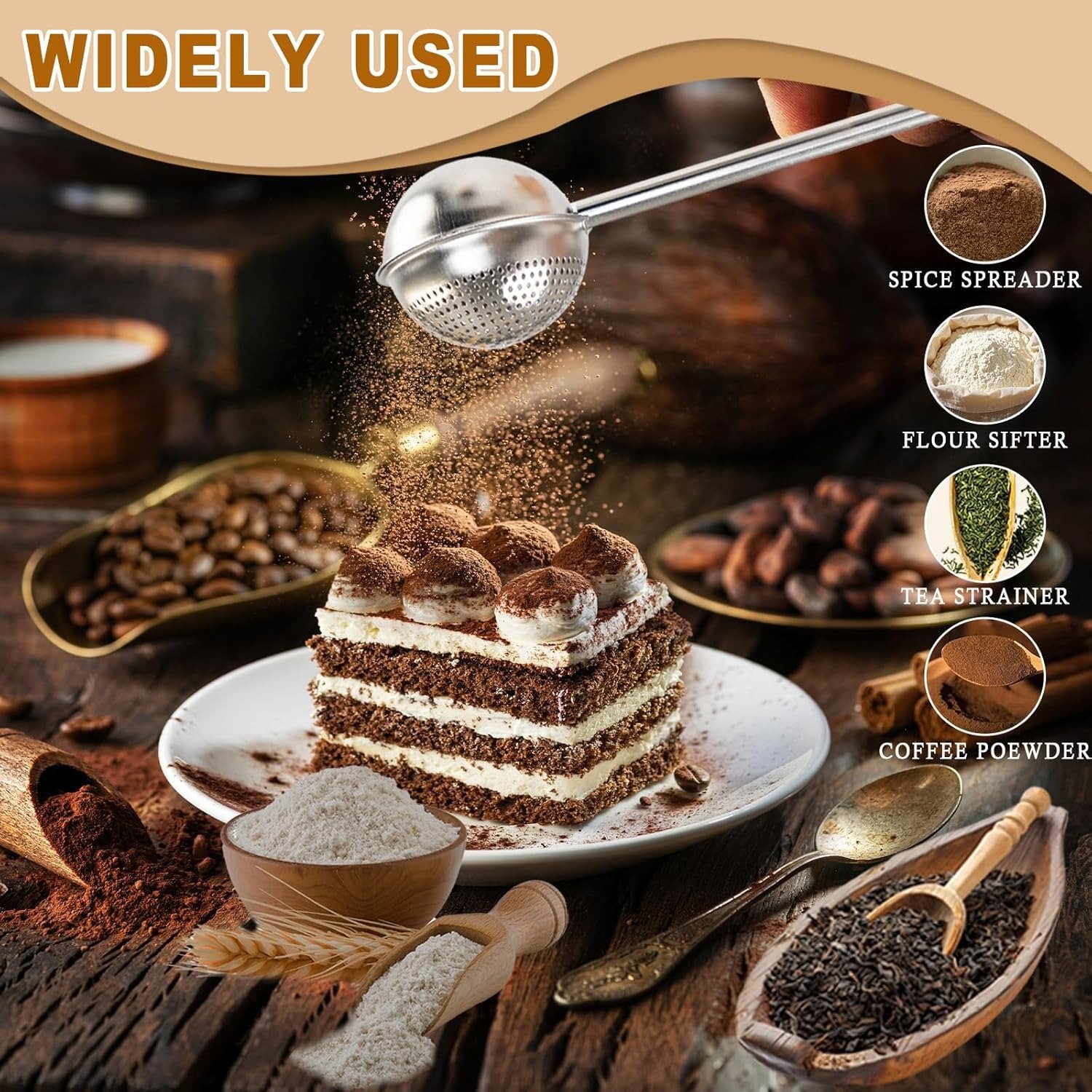 🔥LAST DAY 49% OFF - 🛠️🔥Multifunctional Stainless Steel Powder Sifter