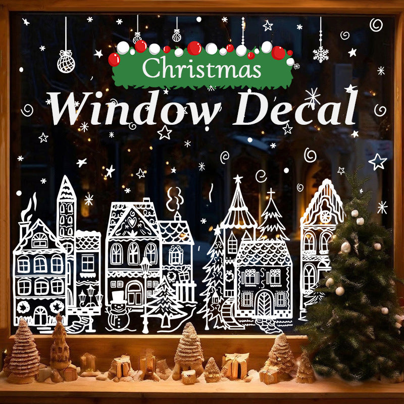 Christmas Village Window Cling Set