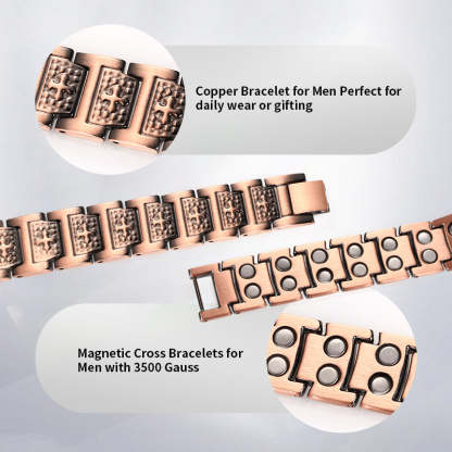 Elegant Rose Gold Clover Magnetic Bracelet - Stylish & Luxurious Copper Chain for Women