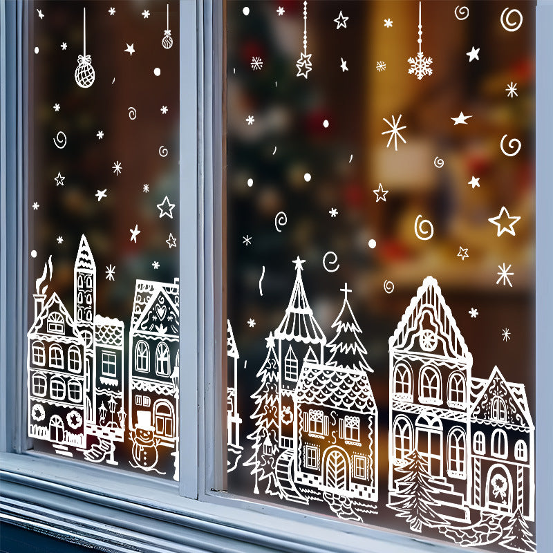 Christmas Village Window Cling Set