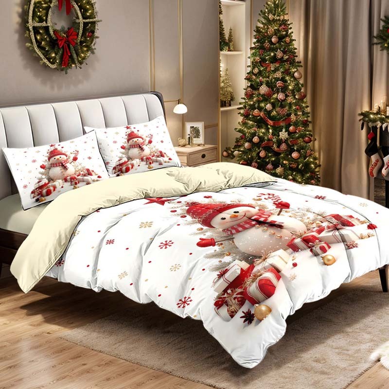 🎅Wyprzedaż świąteczna 49% TANIEJ🎄Świąteczny zestaw pościeli 3-częściowy z motywem bożonarodzeniowym