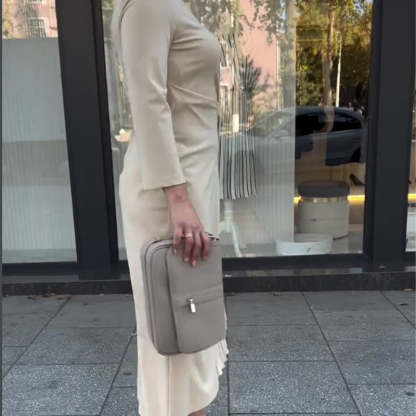 🌷Ruffle Hem Long Sleeve Crew Neck Dress