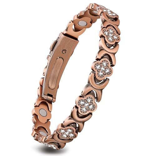 🏆Flash Sale⚡ 50K+ SOLD! ❤️‍🔥✨Four-leaf Clover Women Pure Copper Bracelets