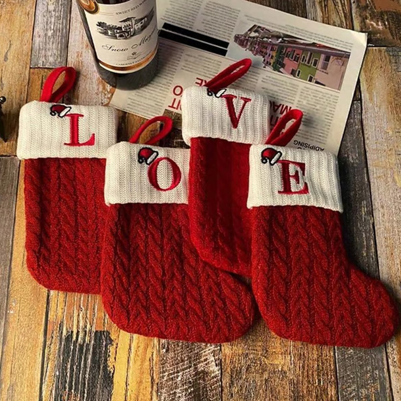 🎅Christmas Gift Idea 🎁Personalized Initial Knitted Christmas Stocking