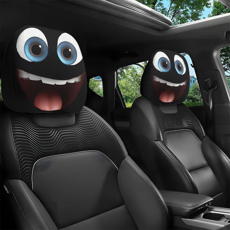 😆 Zabawne pokrowce na headrest samochodów kreskówek - 2d 2d Universal Fit 🚗