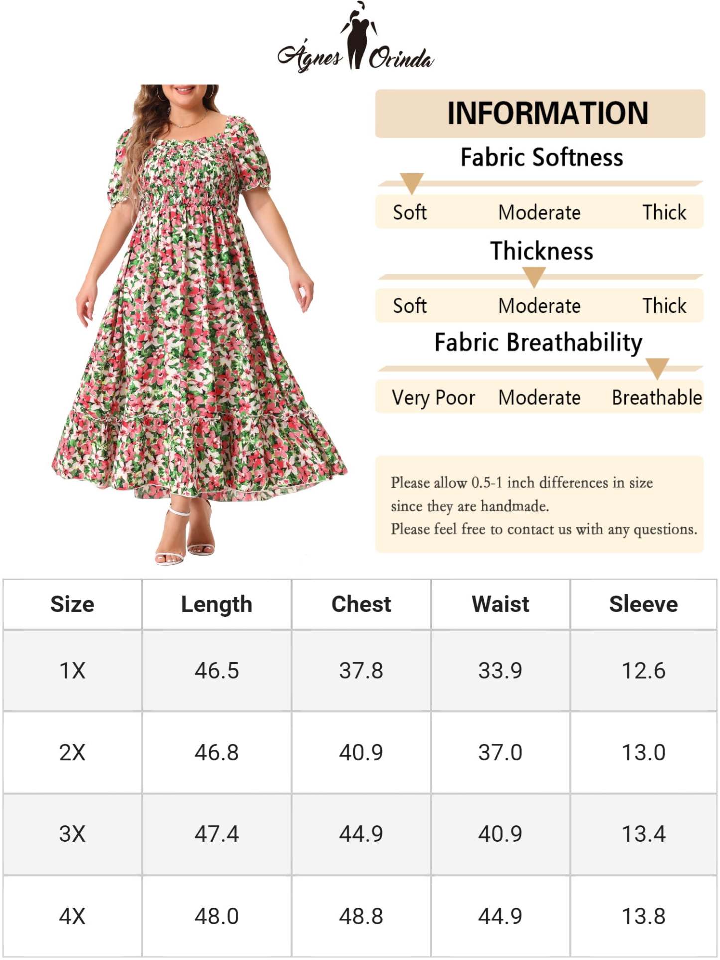 Women's Plus Size Square Neck Short Sleeve Smocked Boho Floral Maxi Dresses
