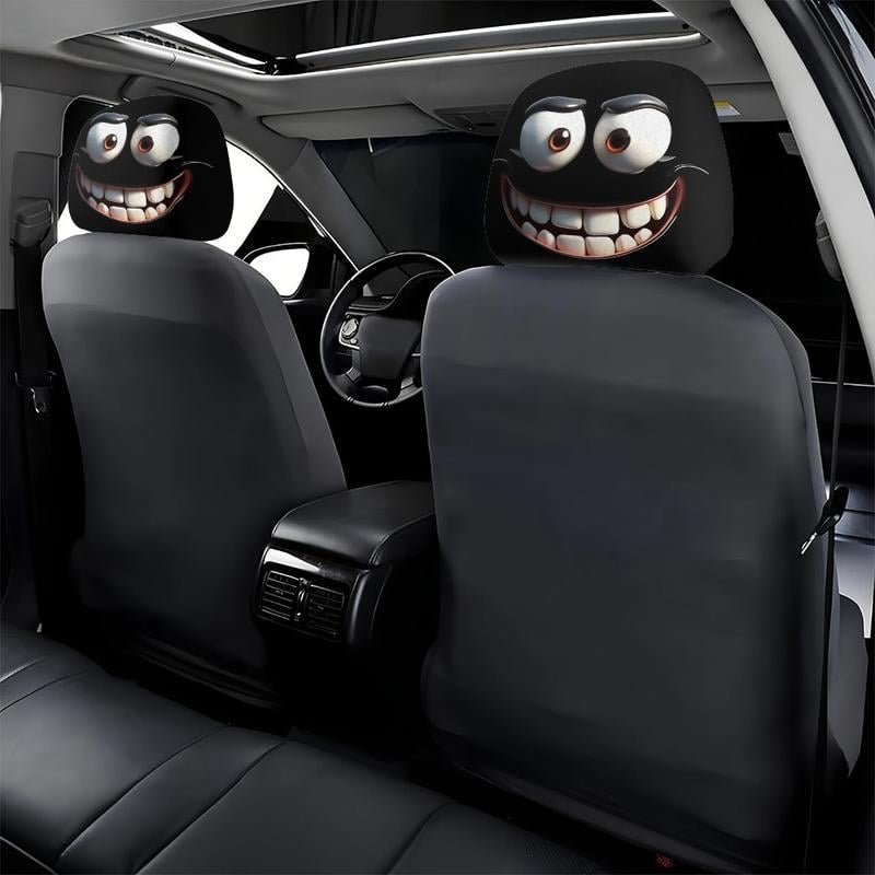 😆 Zabawne pokrowce na headrest samochodów kreskówek - 2d 2d Universal Fit 🚗