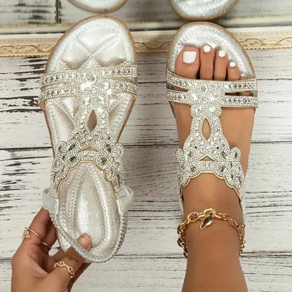 🌸 Eleganckie płaskie sandały z kwiatowym wzorem