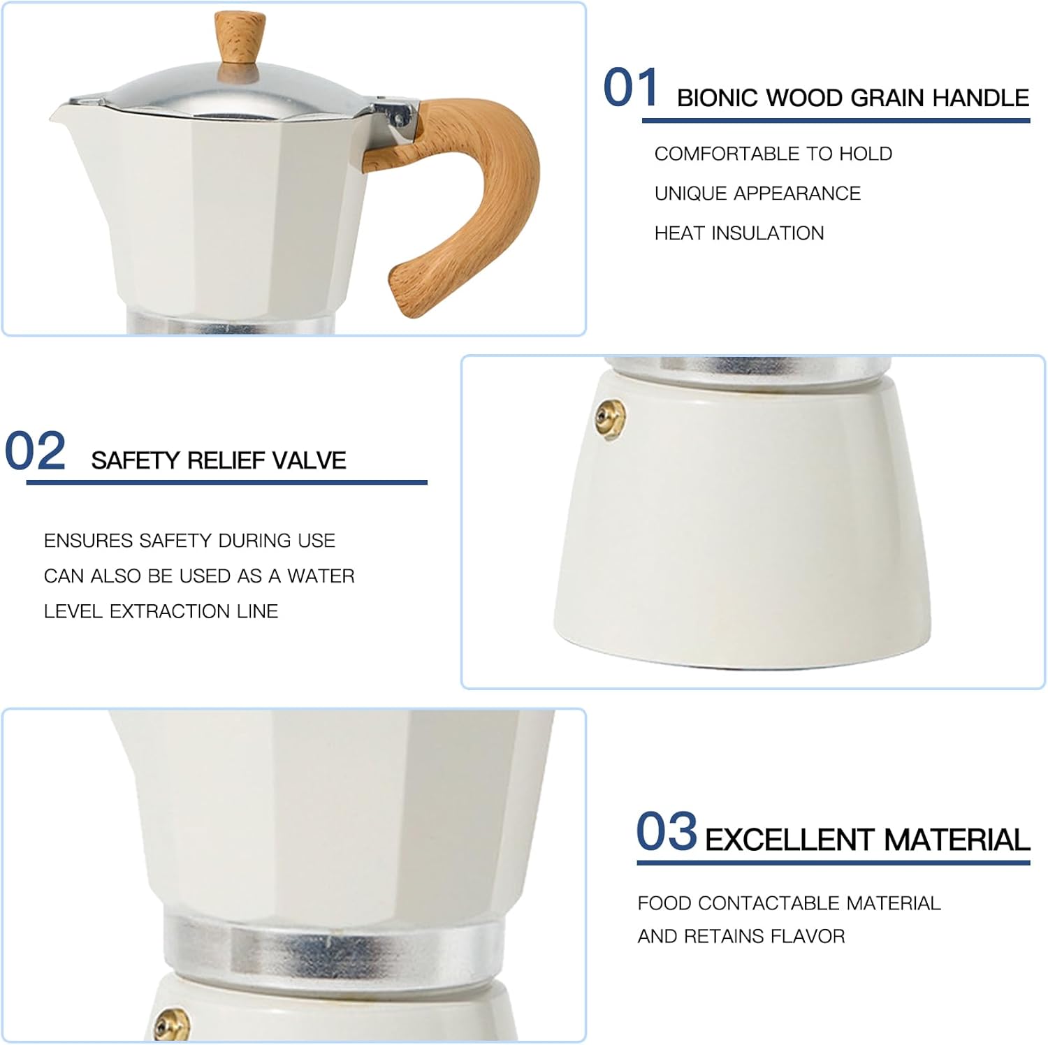 Aluminiowy ekspres do kawy Moka Pot 3/6, filiżanki do espresso, ekspres przelewowy do espresso i kawy, przenośny ekspres do kawy włoskiej i kubańskiej na kuchenkę do domu i na kemping