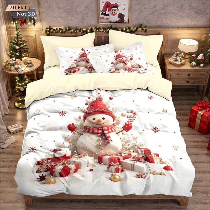 🎅Wyprzedaż świąteczna 49% TANIEJ🎄Świąteczny zestaw pościeli 3-częściowy z motywem bożonarodzeniowym