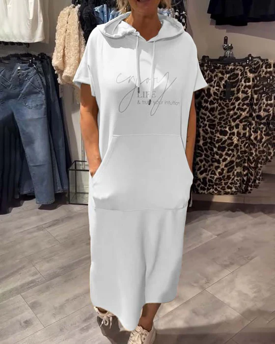 💥🔥👗[S-5XL]2025 nowy letni styl luźna, wygodna i oddychająca sukienka dresowa w dużym rozmiarze