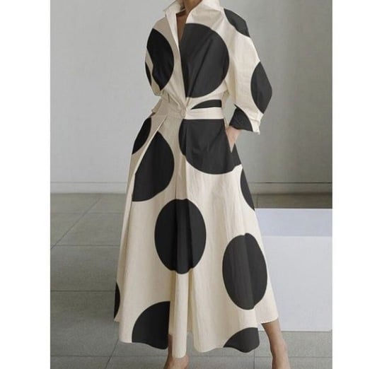 💕Women's Plain Cotton Lapel Shirt Wrap Dress