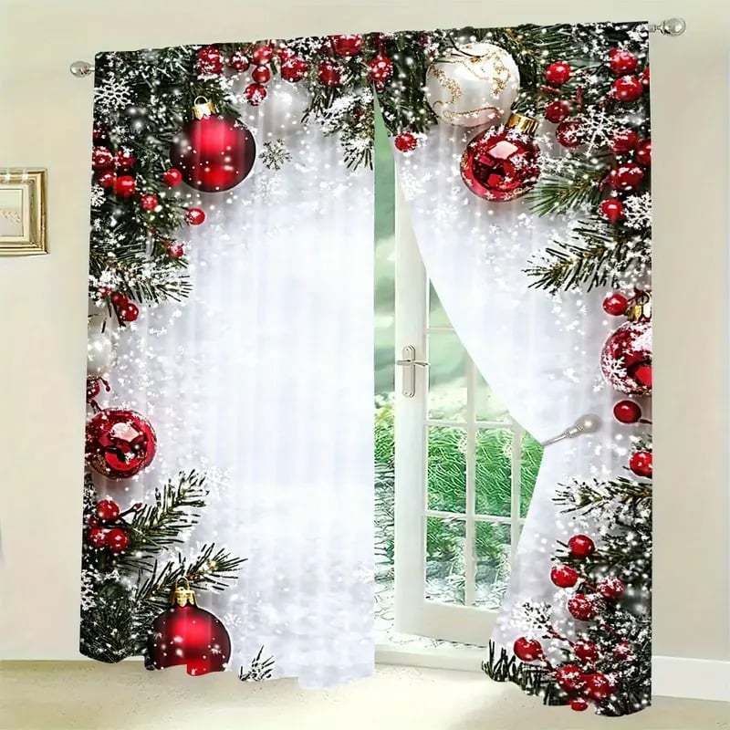 🎅Wyprzedaż świąteczna 49% TANIEJ🎄Zasłony w stylu świątecznym