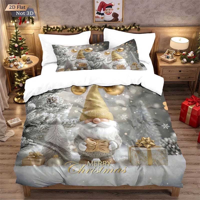 🎅Wyprzedaż świąteczna 49% TANIEJ🎄Świąteczny zestaw pościeli 3-częściowy z motywem bożonarodzeniowym