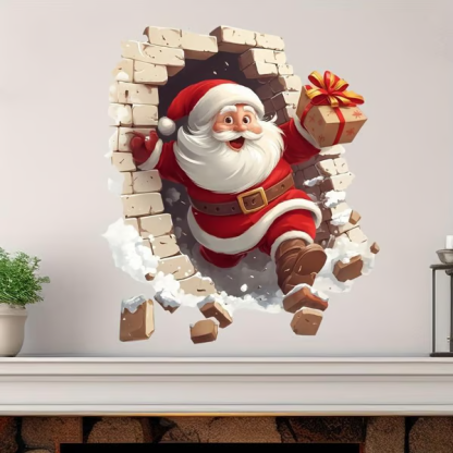 🎅Kreatywne naklejki ścienne z motywem Świętego Mikołaja