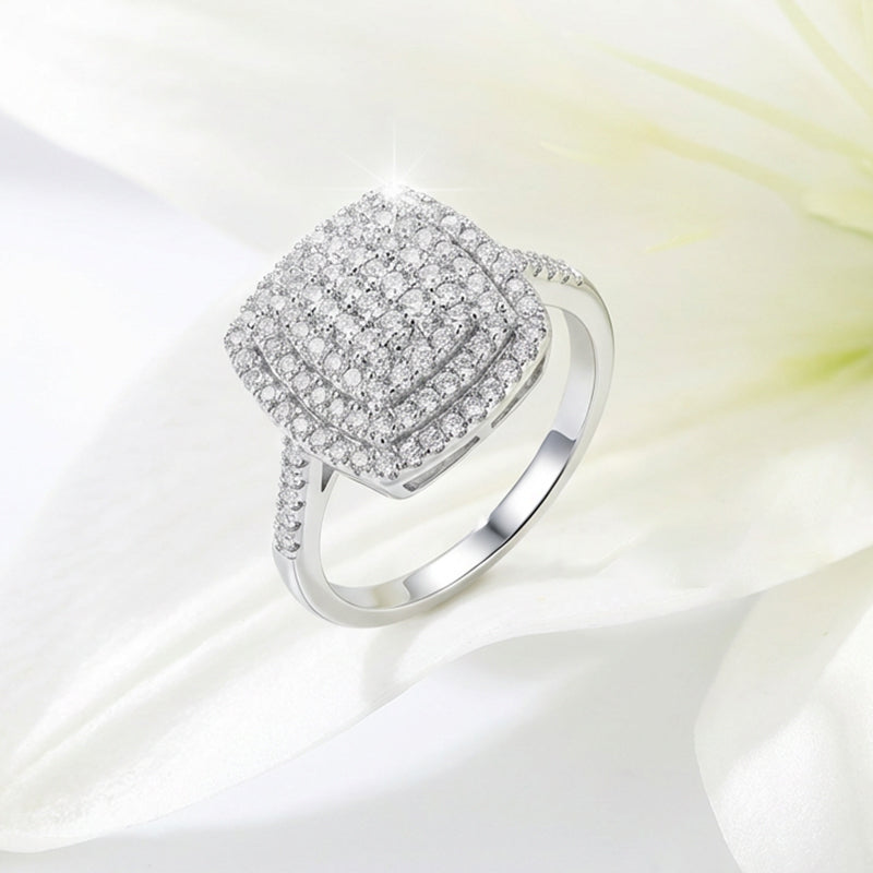 💍Damski pierścionek z kwadratowym kamieniem 🌟