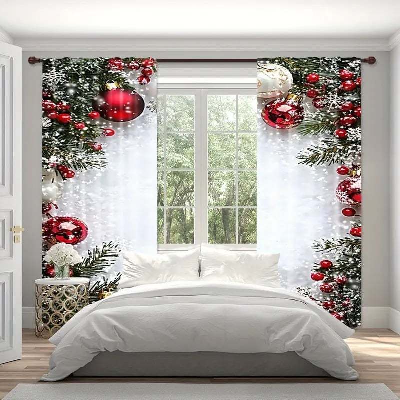 🎅Wyprzedaż świąteczna 49% TANIEJ🎄Zasłony w stylu świątecznym