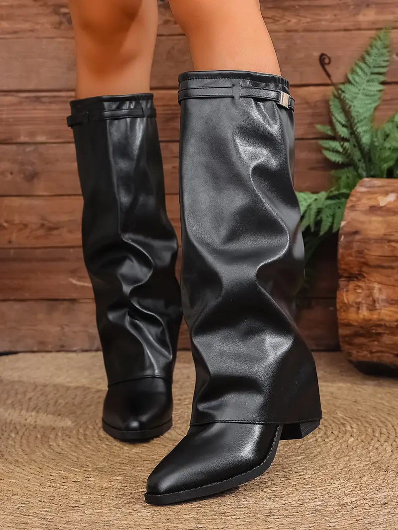 2025 women s autumn/winter new warm pointed toe chunky heel slip-resistant fashionable sexy ankle boots Product details 5