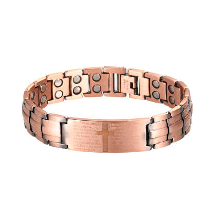 Elegant Rose Gold Clover Magnetic Bracelet - Stylish & Luxurious Copper Chain for Women