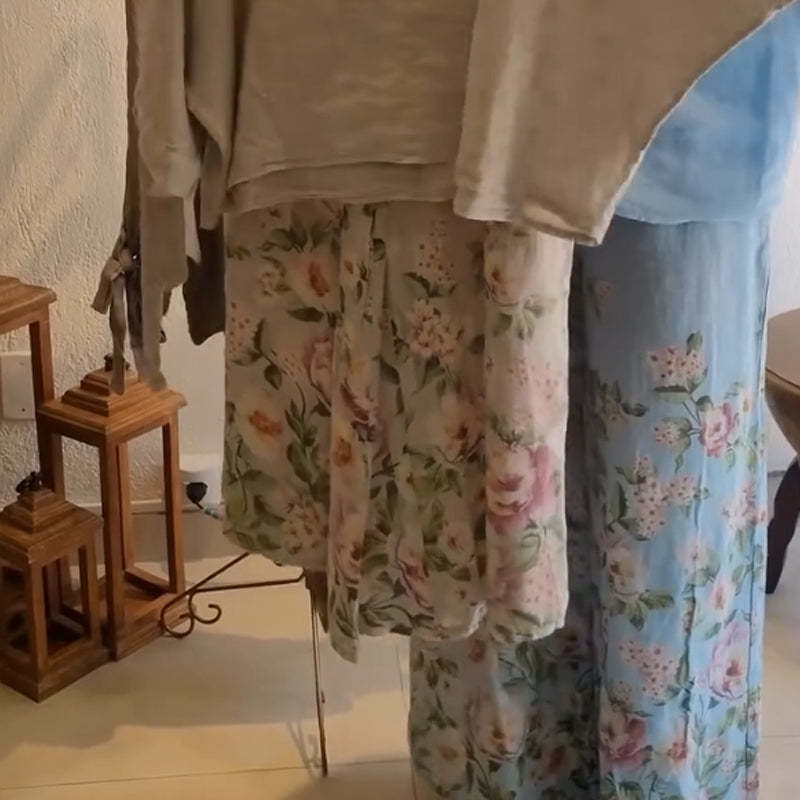 ⏳ Ograniczona czasowo zniżka 45%! 💥Luźna bluzka damska i szerokie spodnie z kwiatowym nadrukiem