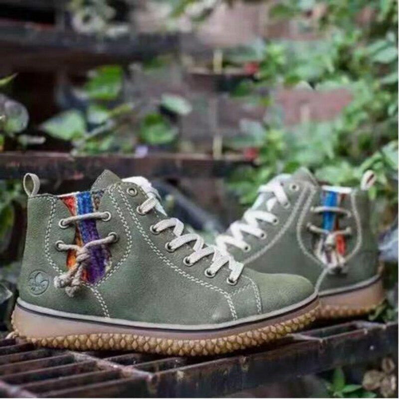 🔥Promocja ostatniego dnia – 50% zniżki - Damskie, wodoodporne, ortopedyczne buty do kostki w stylu retro