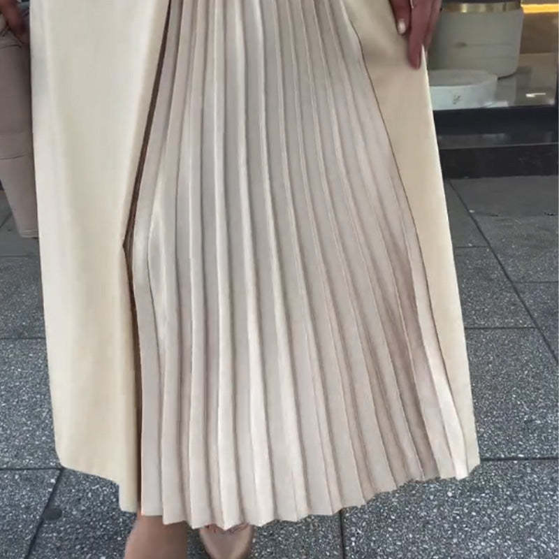 🌷Ruffle Hem Long Sleeve Crew Neck Dress