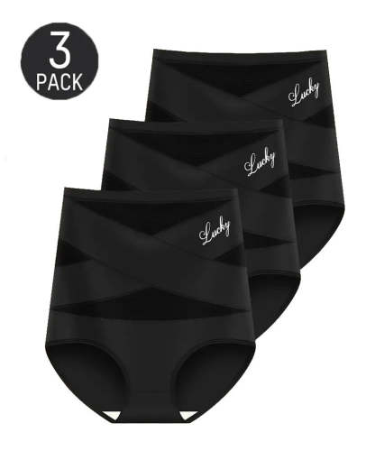 High Waist Tummy Control Breathable Mesh Cross Seamless Hip Lifting Briefs